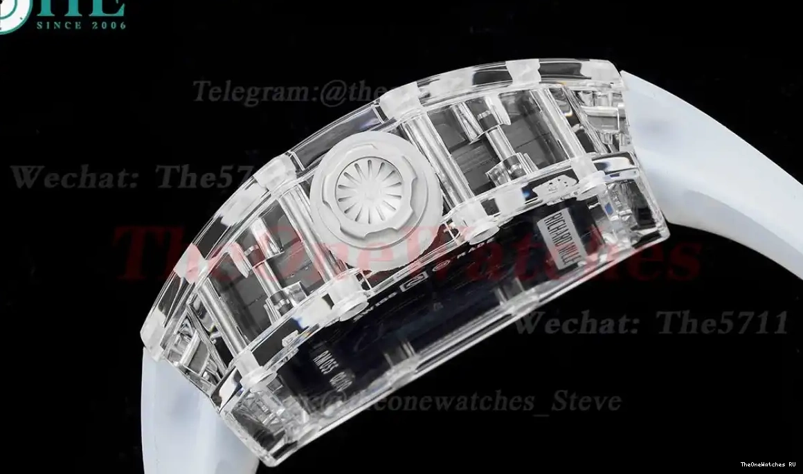  RM055 Sonic Skeleton on Dial Transparent Rubber Transparent  RMUL2 Clone strap 0412